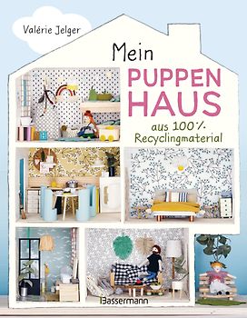 Mein Puppenhaus aus 100% Recyclingmaterial. Inklusive Möbel, Figuren und Zubehör