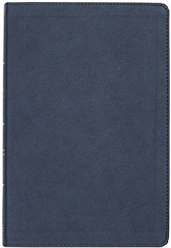 CSB Large Print Thinline Bible, Navy Leathertouch