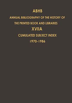 Cumulated Subject Index Volume 1 (1970) – Volume 17 (1986)