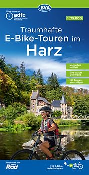 ADFC-Regionalkarte Traumhafte E-Bike-Touren im Harz, 1:75.000, mit Tagestourenvorschlägen, reiß- und wetterfest, GPS-Tracks Download
