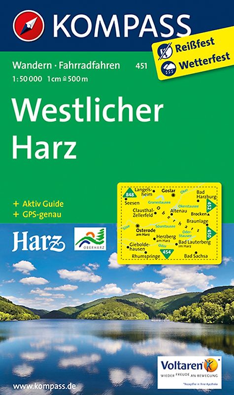 KOMPASS Wanderkarte Westlicher Harz