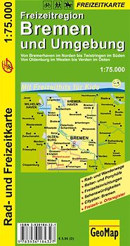 Bremen und Umgebung Rad- und Freizeitkarte