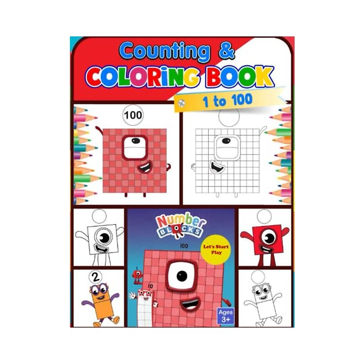 Number 1 to 100 Blocks Counting & Coloring Book: Count & coloring 1 to ...