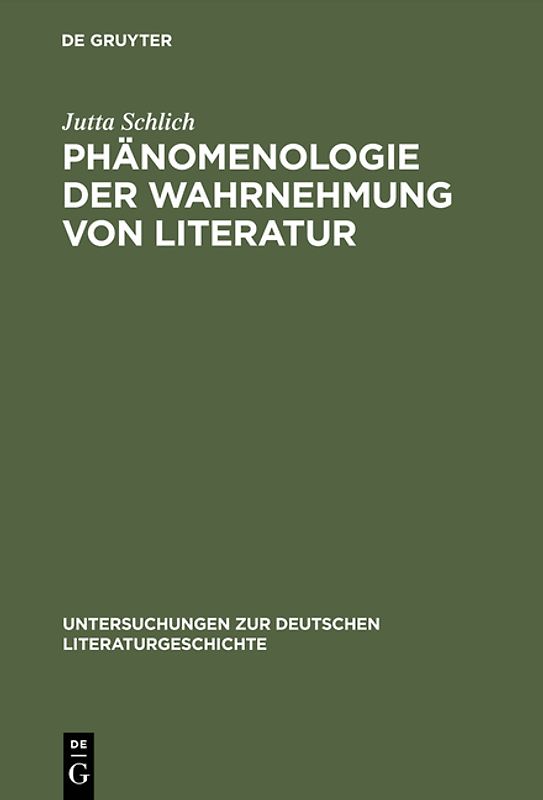 Phänomenologie der Wahrnehmung von Literatur