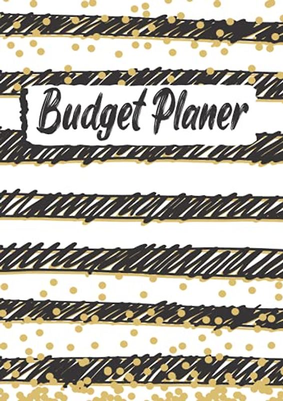 Budget Planer: XXL Budgetplaner Organizer Buch für die Budgetplanung | Geeignet als Haushaltsbuch, Finanzplaner oder Kassenbuch | Kostenbuch zum eintragen | Schwarz Weiß Kunst Striche