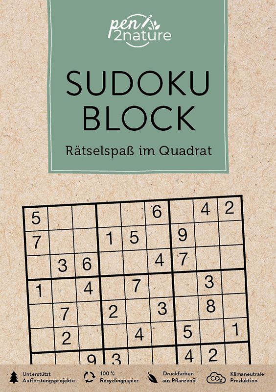 Sudoku-Block: Rätselspaß im Quadrat. 192 Sudokus in 3 Schwierigkeitsstufen