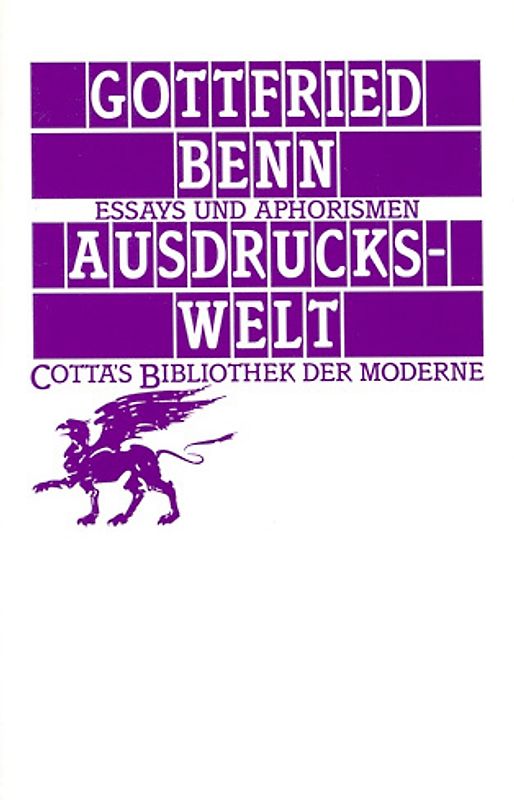 Ausdruckswelt (Cotta's Bibliothek der Moderne, Bd. 93)