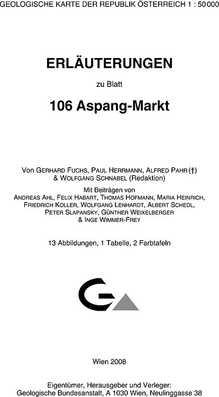 Erläuterungen zu Blatt 106 Aspang-Markt