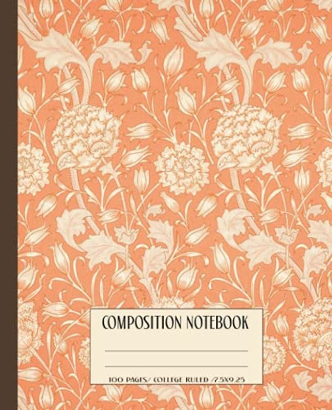 Composition Notebook: Art Nouveau botanical flowers painting. Stylish aesthetic vintage effect notebook. Art lover school gift