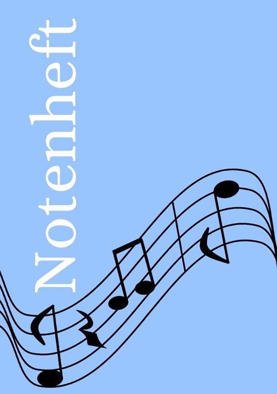 Notenheft: DIN A5 Notenlinienheft | 44 Seiten mit 12 Notenzeilen / Systeme pro Blatt | Papier 90g/m² | Musikheft mit Notenlinien