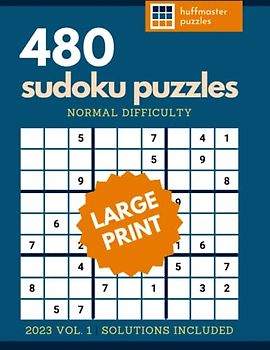 480 Large Print Sudoku Puzzles: Normal Difficulty - 2023 Vol. 1
