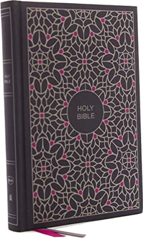 NKJV, Thinline Bible, Large Print, Cloth over Board, Gray/Pink, Red Letter, Comfort Print: Holy Bible, New King James Version