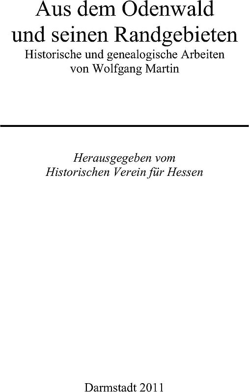 Aus dem Odenwald und seinen Randgebieten