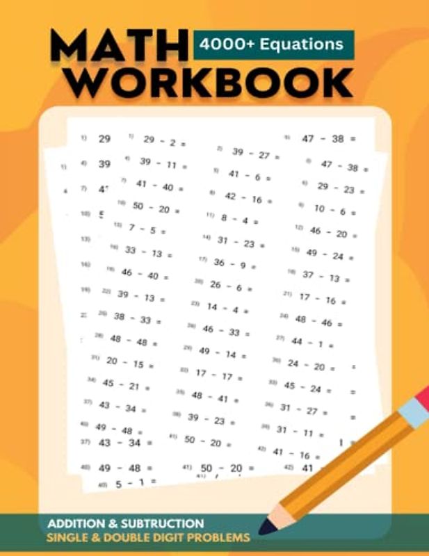Math workbook addition and subtraction grades 1-2: Simple addition and subtraction for daily prctice : Adding and subtracting single & double digits
