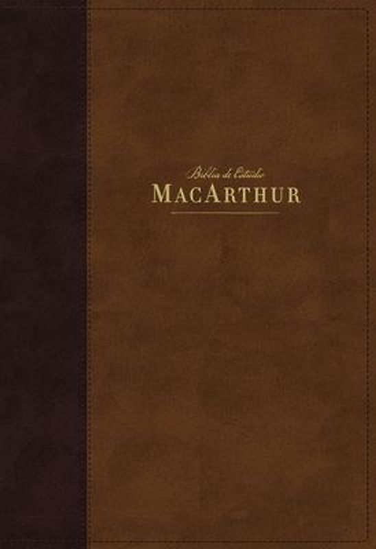 Nbla, Biblia de Estudio Macarthur, Leathersoft, Café, Interior a DOS Colores, Comfort Print