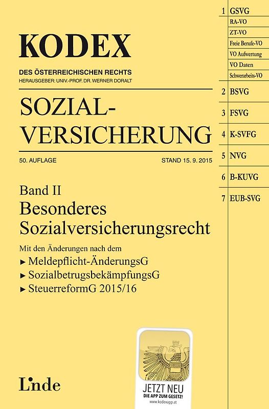 KODEX Sozialversicherung 2015/16, Band II