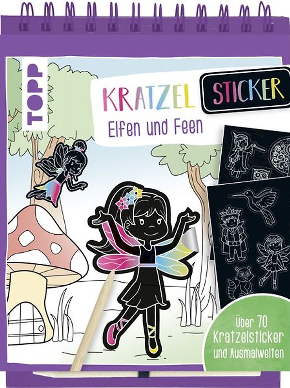 Kratzel-Stickerbuch Elfen und Feen