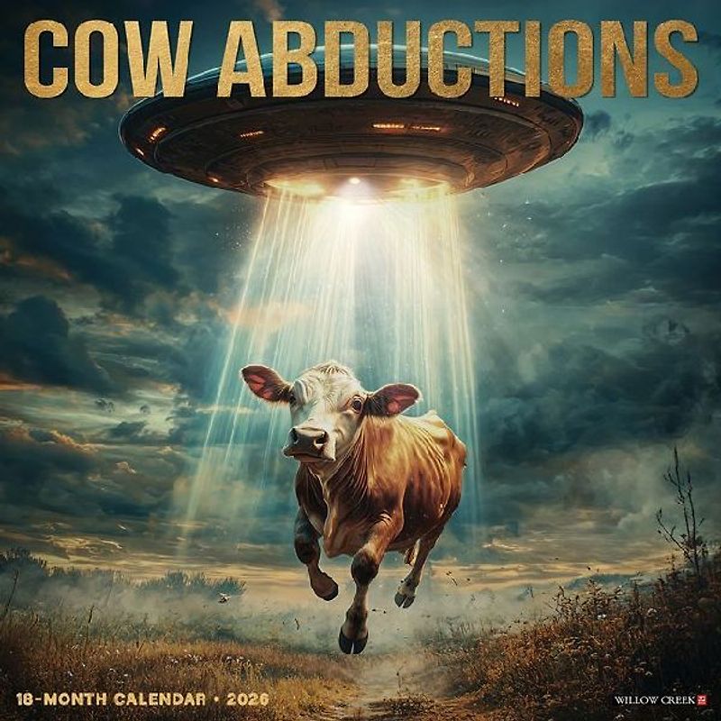 Cow Abductions 2026 12 X 12 Wall Calendar
