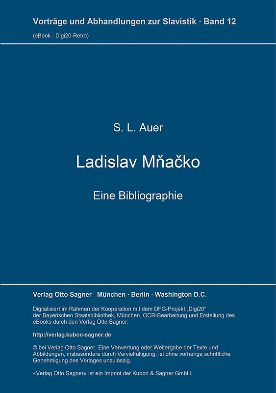 Ladislav Mňačko. Eine Bibliographie