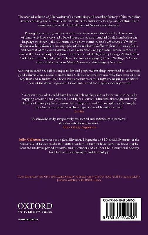 A History of Cant and Slang Dictionaries