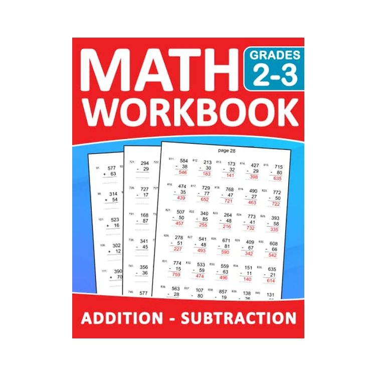 Math Workbook Grades 2-3 Addition And Subtraction Exercises With ...