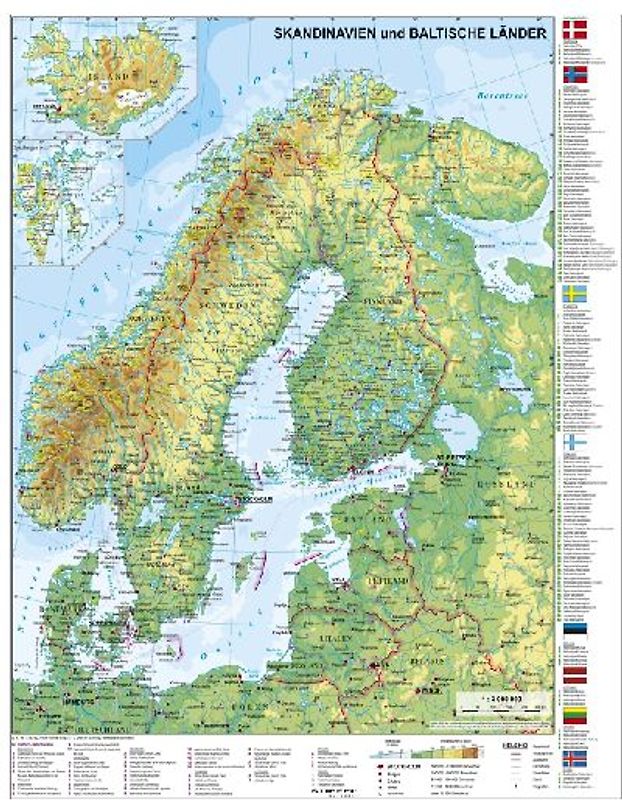 Skandinavien und Baltikum physisch 1 : 30.000 000