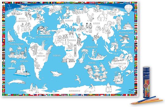 Poster „Malkarte Welt“