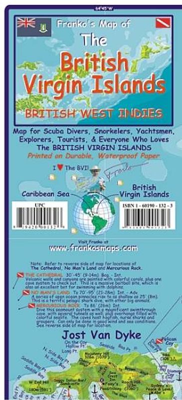 British Virgin Islands Dive Map and Fishcard