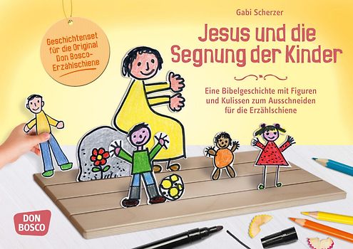Jesus und die Segnung der Kinder. Erzählschienen-Figurenset