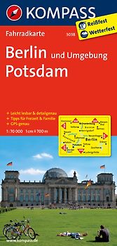 KOMPASS Fahrradkarte 3038 Berlin und Umgebung - Potsdam 1:70.000