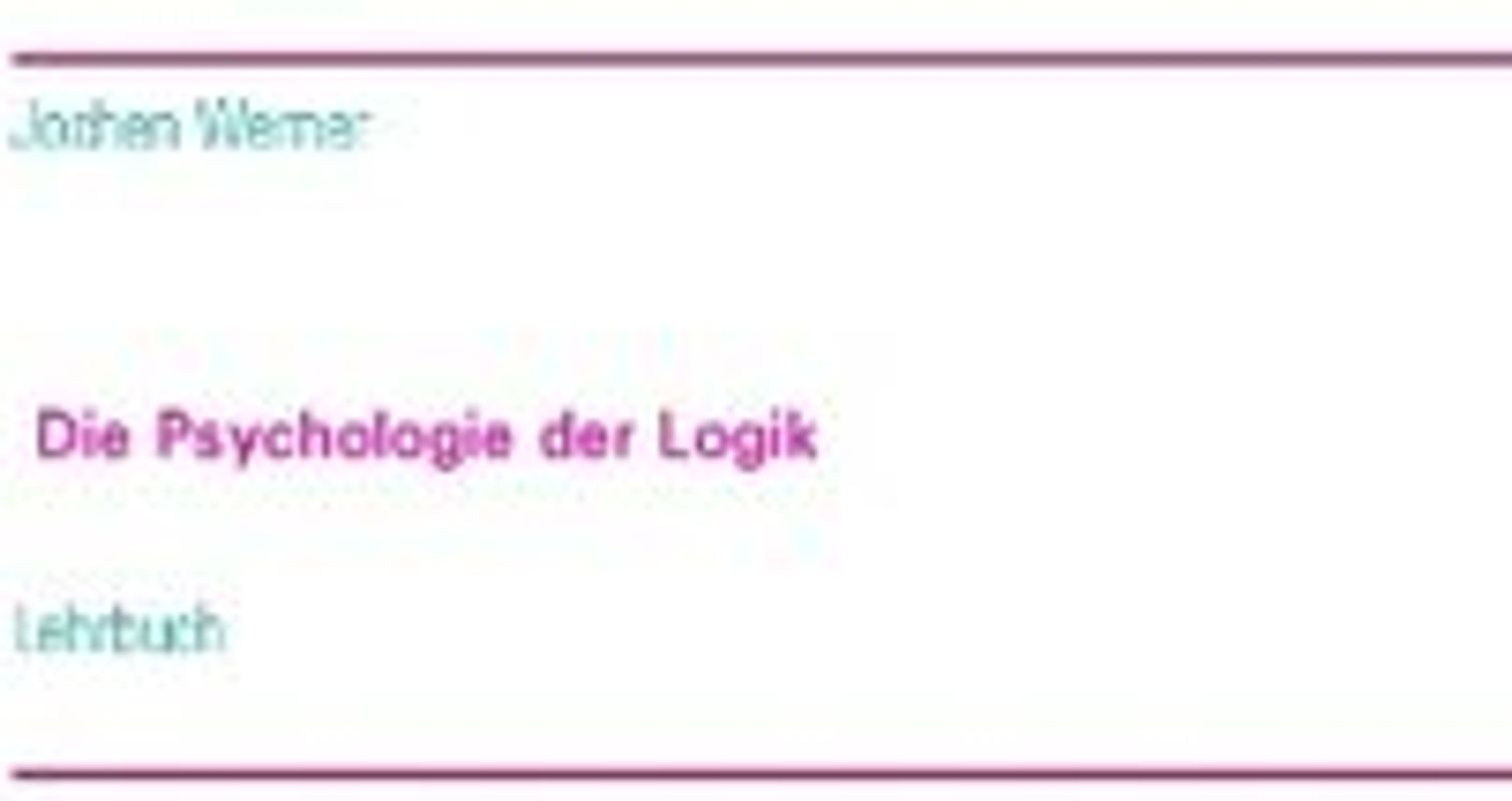 Die Psychologie der Logik