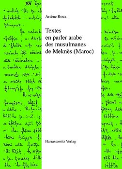 Textes en parler arabe des musulmanes de Meknès (Maroc)