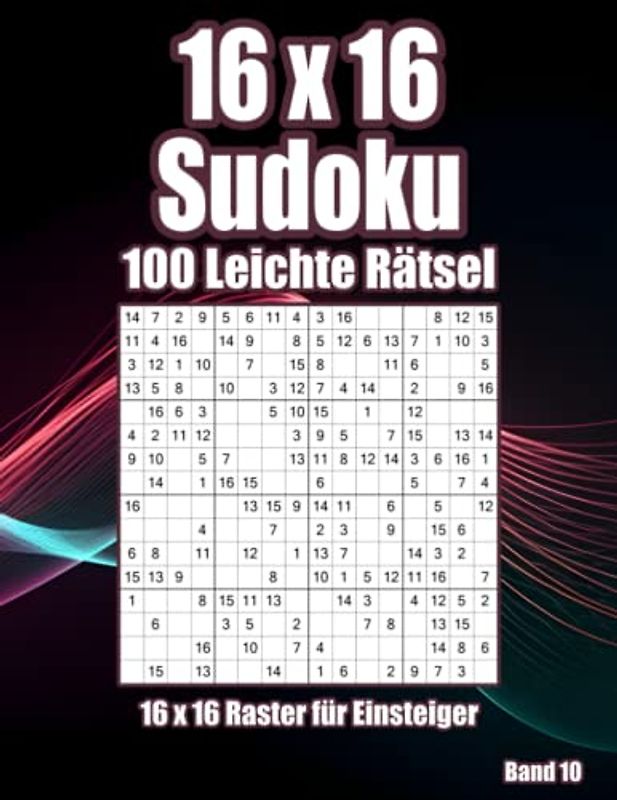 16 x 16 Sudoku Block Leicht: Einfache Rätsel im Großdruck für Opa
