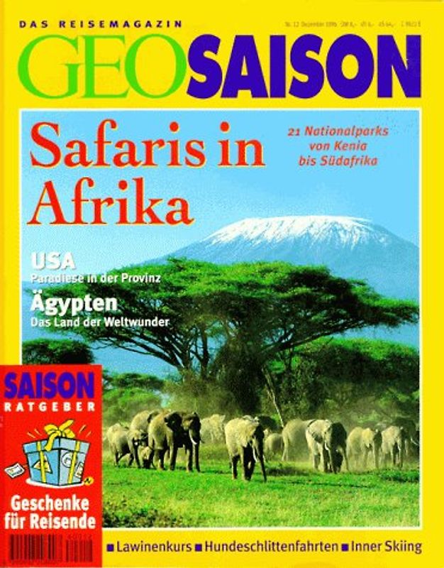 GEO Saison 12/1996: Safaris in Afrika [Broschiert]