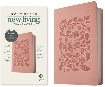NLT Premium Value Thinline Bible, Filament Enabled (Leatherlike, Dusty Pink Vines)