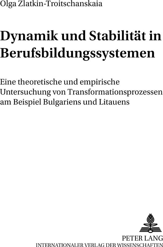 Dynamik und Stabilität in Berufsbildungssystemen