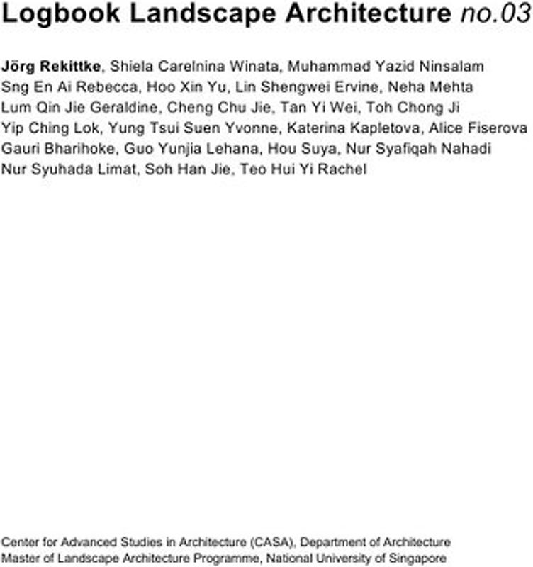 Logbook Landscape Architecture no.03
