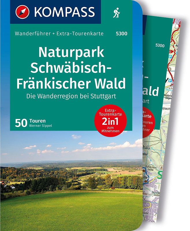 KOMPASS Wanderführer Naturpark Schwäbisch-Fränkischer Wald, Die Wanderregion bei Stuttgart, 50 Touren mit Extra-Tourenkarte
