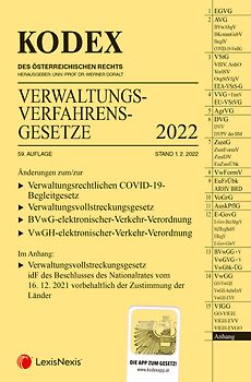 KODEX Verwaltungsverfahrensgesetze (AVG) 2022 - inkl. App