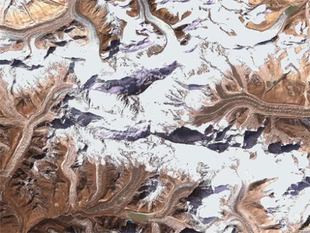 Lentisite Mount Everest. Echt-3D-Darstellung des höchsten Berges der Erde