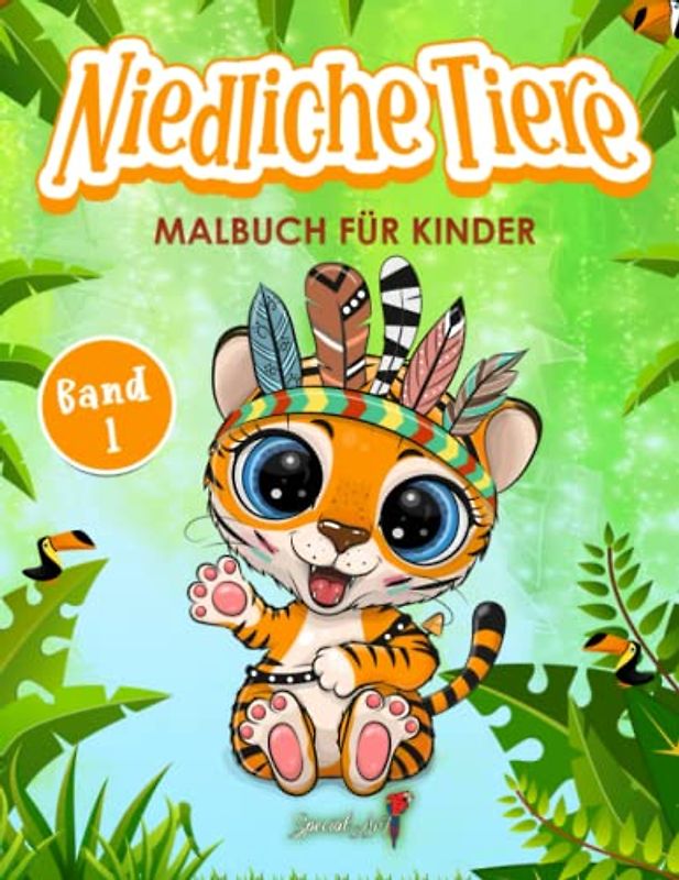 Niedliche Tiere - Malbuch für Kinder: Mehr als 50 Ausmalseiten mit schönen und lustigen Tieren für Kinder von 4 bis 8 Jahren | Kindergeschenkidee (Band 1)