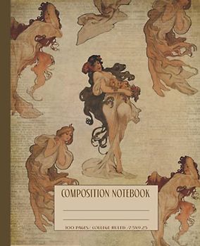 Composition Notebook: Art Nouveau women. Stylish aesthetic vintage effect notebook. Art lover school gift