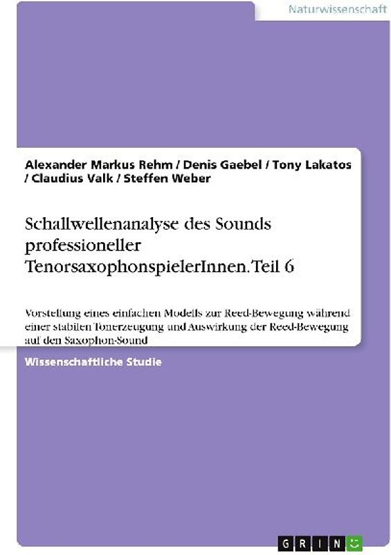 Schallwellenanalyse des Sounds professioneller TenorsaxophonspielerInnen. Teil 6