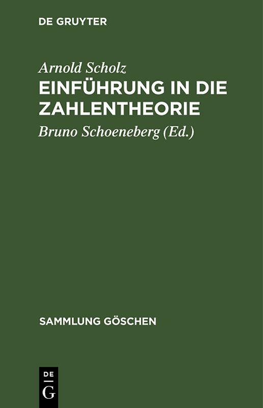 SG5131 SCHOLZ/SCHOENEBERG: EINF I ZAHLENTH 5A