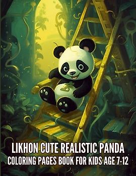 Likhon Cute Realistic Panda Coloring Pages Book for Kids Age 7-12