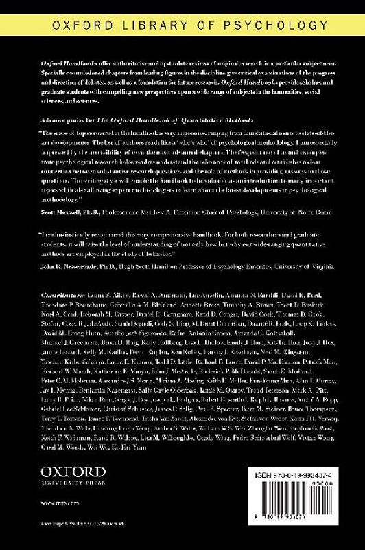 The Oxford Handbook of Quantitative Methods, Volume 1