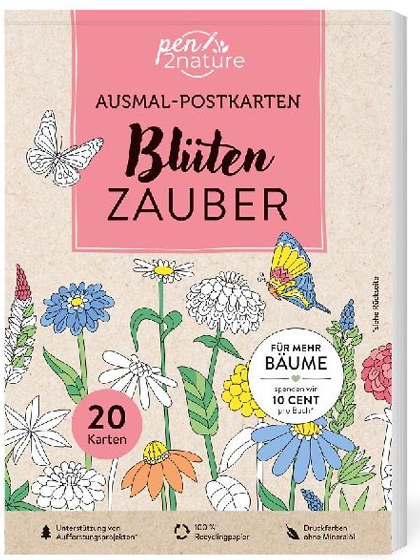 Ausmal-Postkarten Blütenzauber | 20 Karten