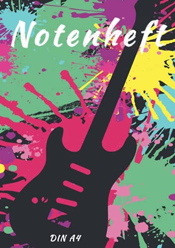 Notenheft | DIN A4: Notenbuch für den Musikunterricht, Hausaufgaben und Übungen (110 Seiten, 12 Notensysteme pro Seite)