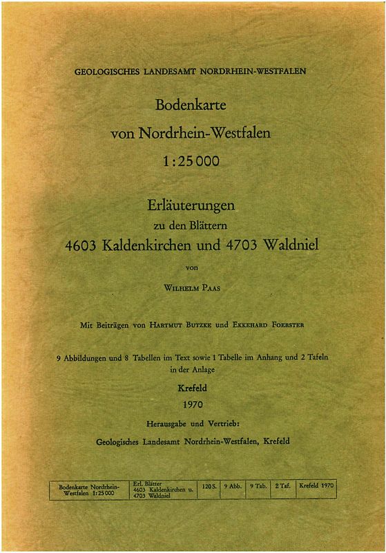Bodenkarten von Nordrhein-Westfalen 1:25000 / Kaldenkirchen und Waldniel