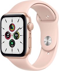 Apple Watch SE 44 mm bo&icirc;ter aluminium or et bracelet sport rose des sables [Wi-Fi]